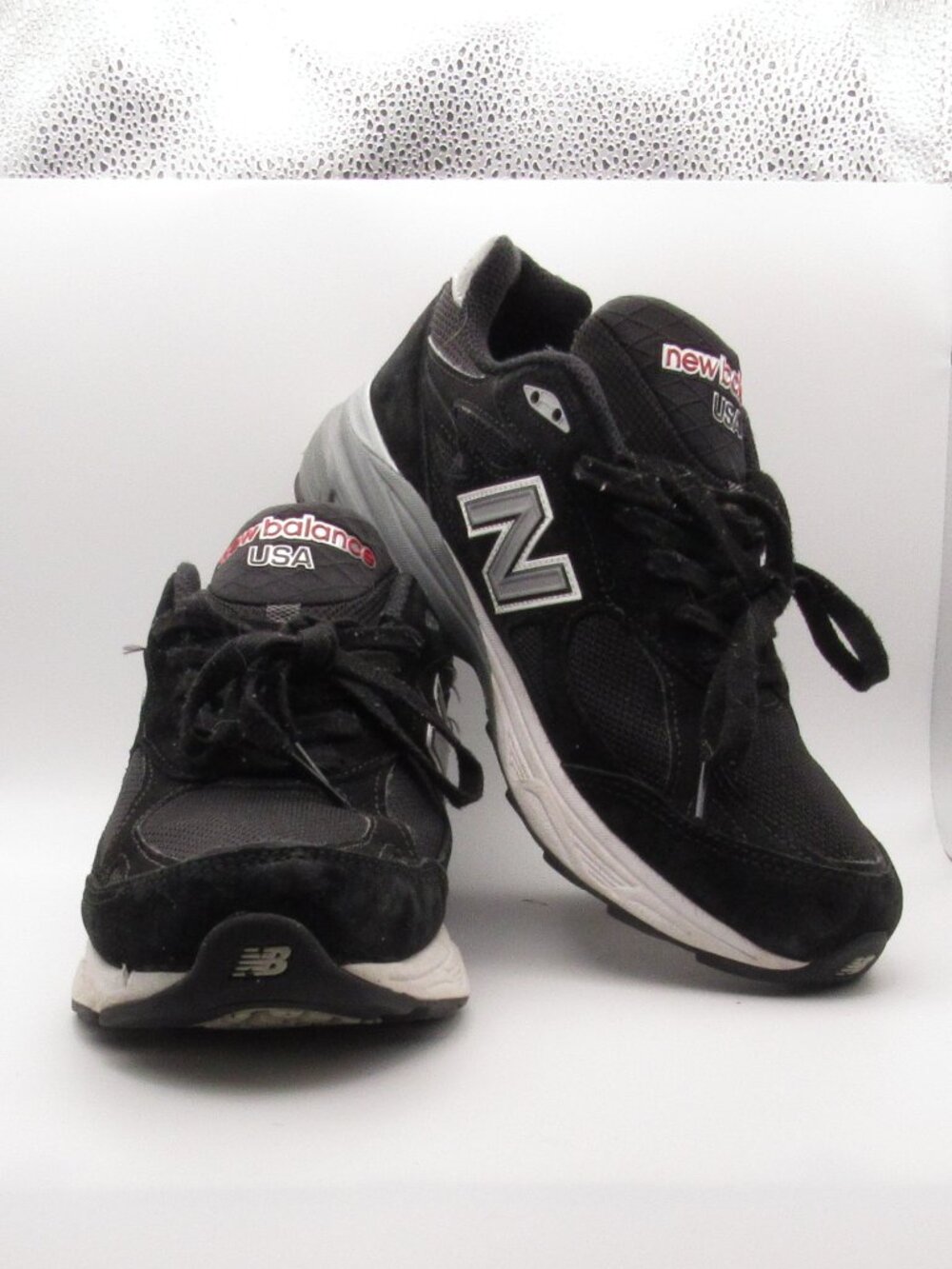 New Balance Black/Gray Suede 990 Size 9 Made in USA Very Good Condition